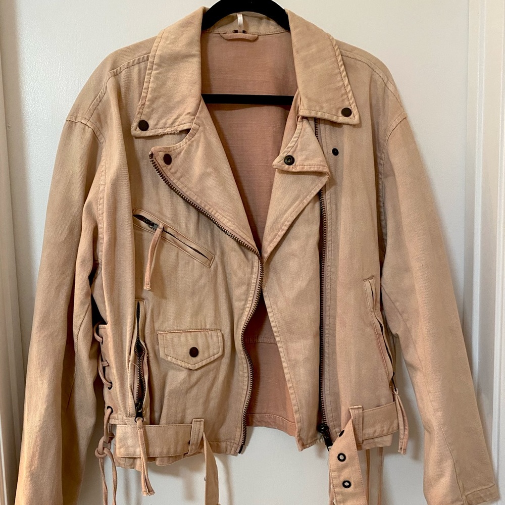Blush jean jacket